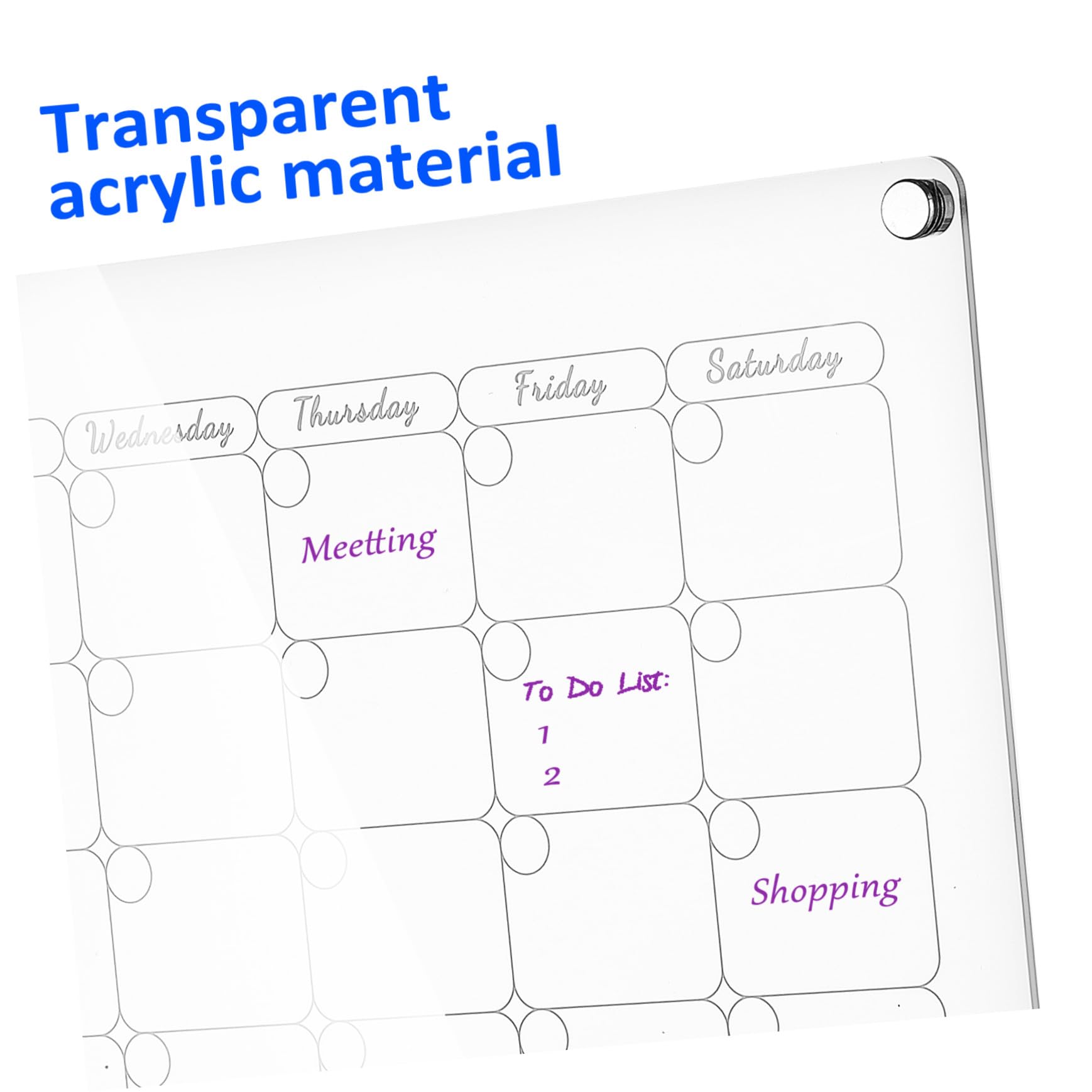 Gadpiparty Magnetische Planungstafel 2 Stück aus Transparentem Acryl mit Anti Rutsch Design und Glatten Kanten für Wochen und Monatsplaner im Büro und Zuhause