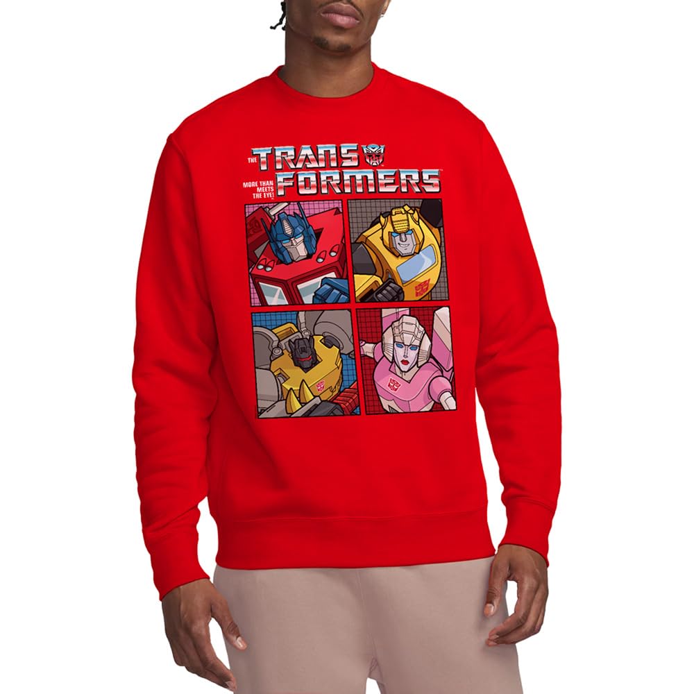 Transformers Generations Retro Heroic Autobot Grid Unisex Sweatshirt, Red, Large