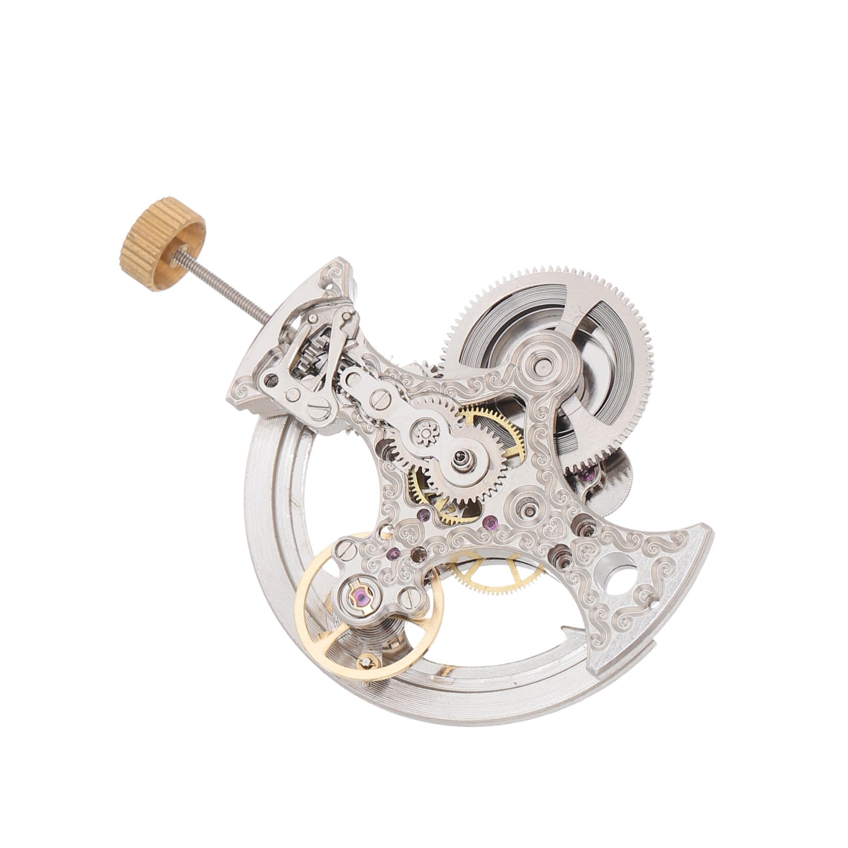 Healeved Mouvement Mécanique Précision Exceptionnelle Gravure de Fleur de Montre Automatique en Acier Argenté et Résistance à l'eau pour Projets Horlogers Professionnels
