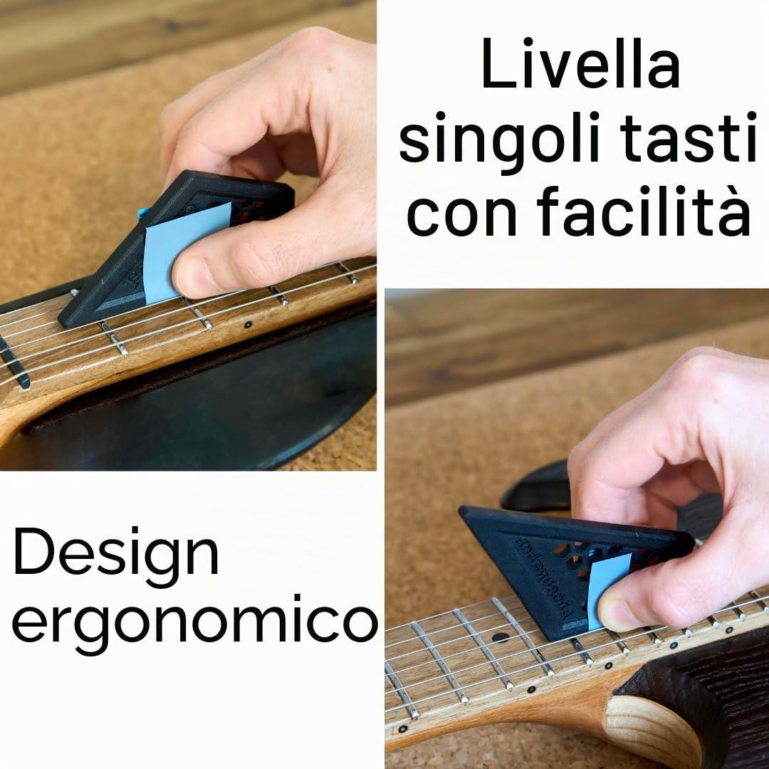 Fretshaper - Kit di livellamento dei tasti per la manutenzione della chitarra, colore: nero