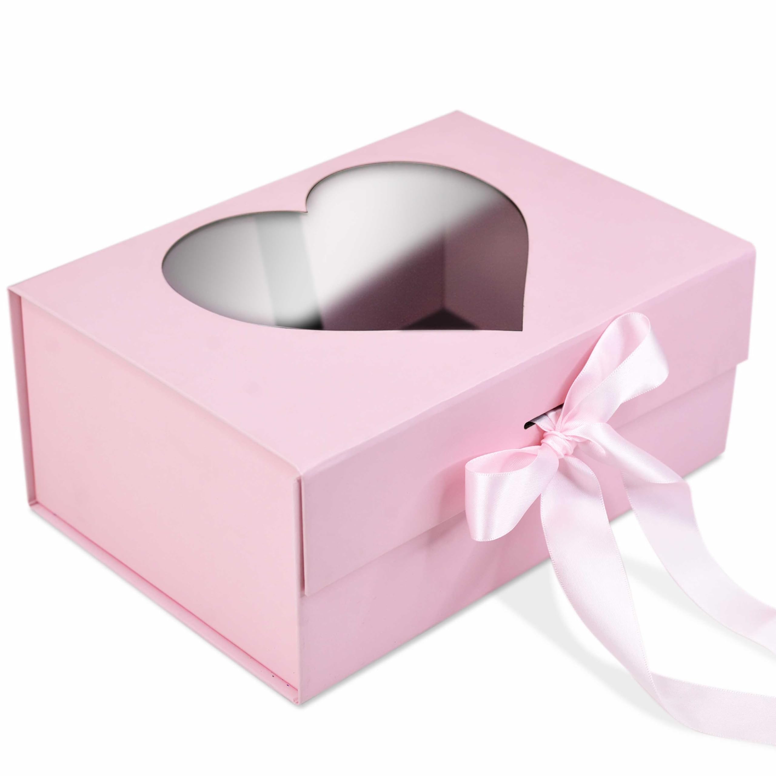 RBS®-Pink Gift Box 23x16x10cm Gift Boxes for Packaging (1 Pack) Gifting Sturdy Hamper for Gift Empty Valentine's Day Gifting Box Holds Up to 5kg Elegant Gift Boxes for Gift Presentation (Pink Window)