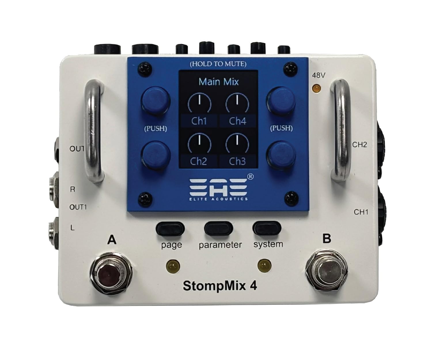 ギター StompMix 4 Elite Acoustic Digital Mixer Amazon.com: Elite Acoustics StompMix 4 - BLANCO - Pedal mezclador