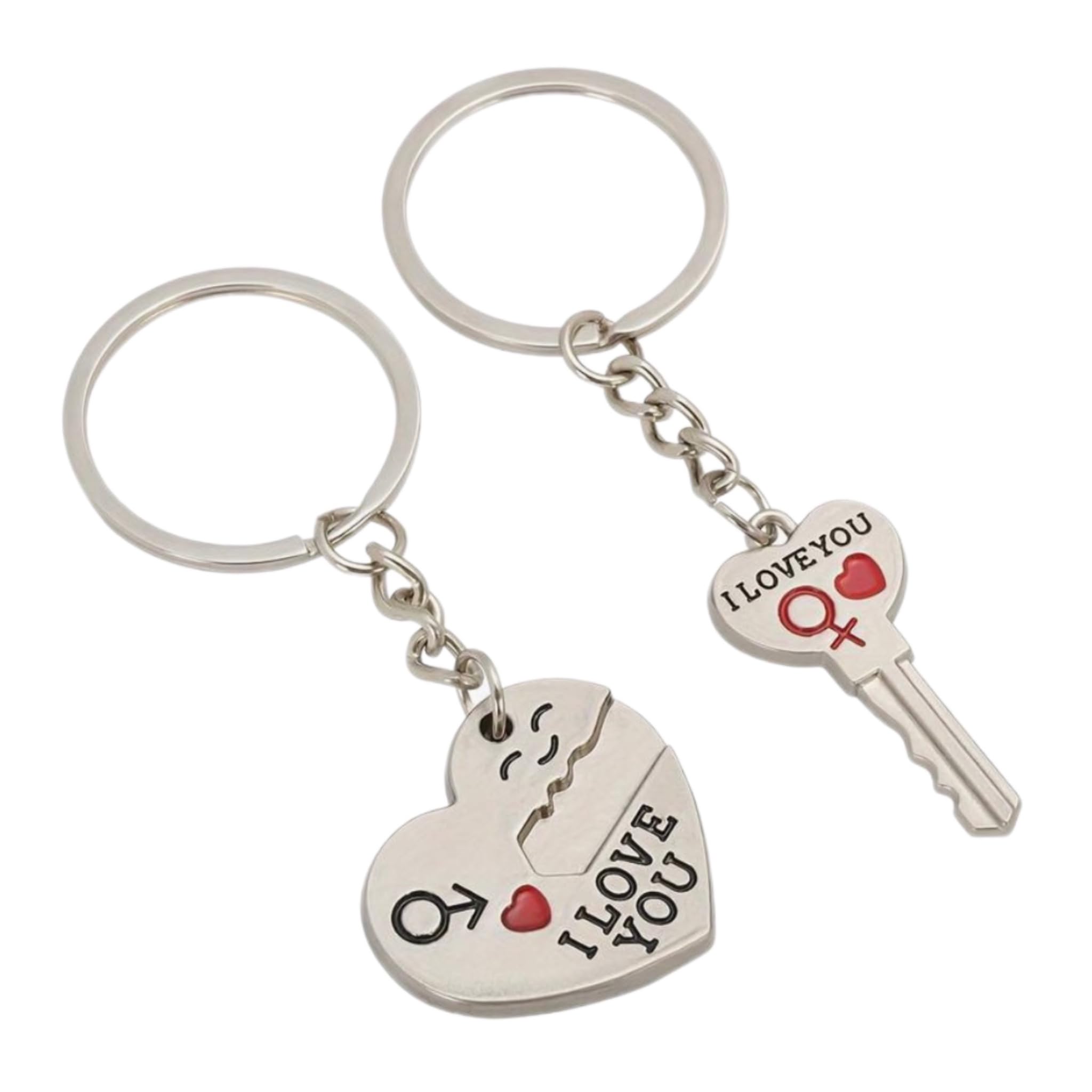 Blinque Bermont Heart and Key Couples Keyring, Unbreakable Bond Keychain, Romance Gift