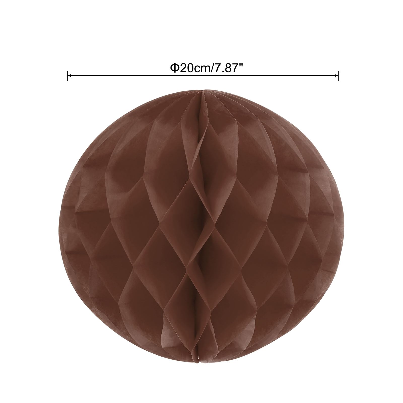 MECCANIXITY Paper Pom-Poms Flower Balls 8 Inch Paper Tissue Flower Balls for Party Flower Decoration Wedding Birthday Home Decoration Pack of 6,Brown