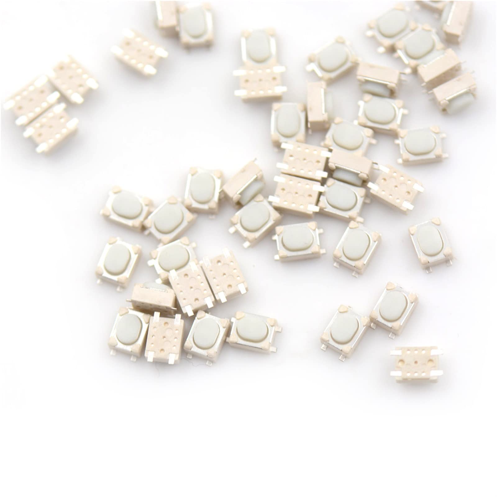 Micro interrupteur 3x4x2.5mm bouton poussoir blanc CMS 4 broches momentané tactile