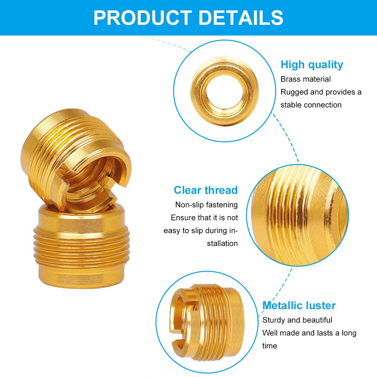 8 Adattatori Filettati Per Microfono - Convertitore 5/8" Maschio A 3/8" E 1/4" Femmina - Foto 7