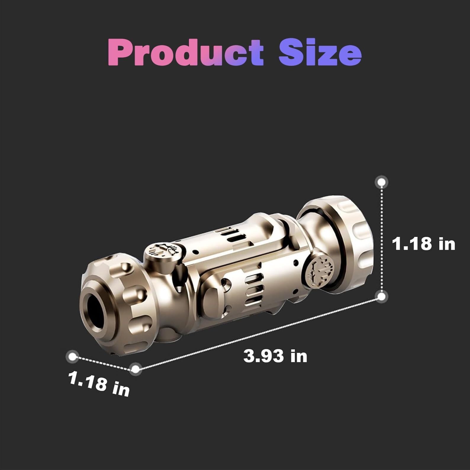 Zabawka antystresowa Combo Spinner i Slider, 1 sztuka | Metal premium CNC, ciche obracanie i klikanie. Miotacz do rzutek Idealne biuro, ADHD, niepokój. Przenośne Brązowy