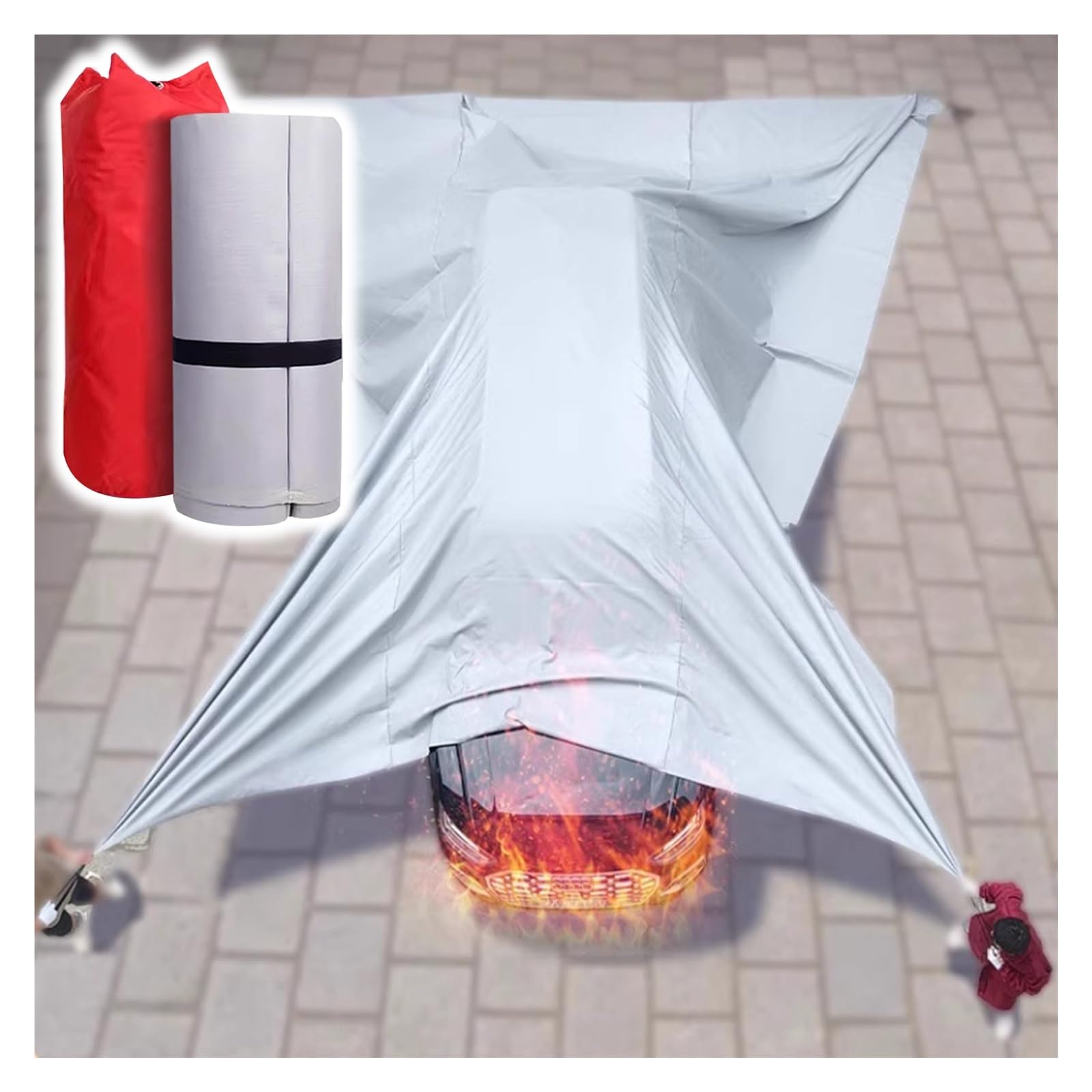Mantas ignífugas de Emergencia aptas para vehículos eléctricos, Pieles y construcción; Mantas antiasfixia ignífugas para el hogar y los Lugares de Trabajo.