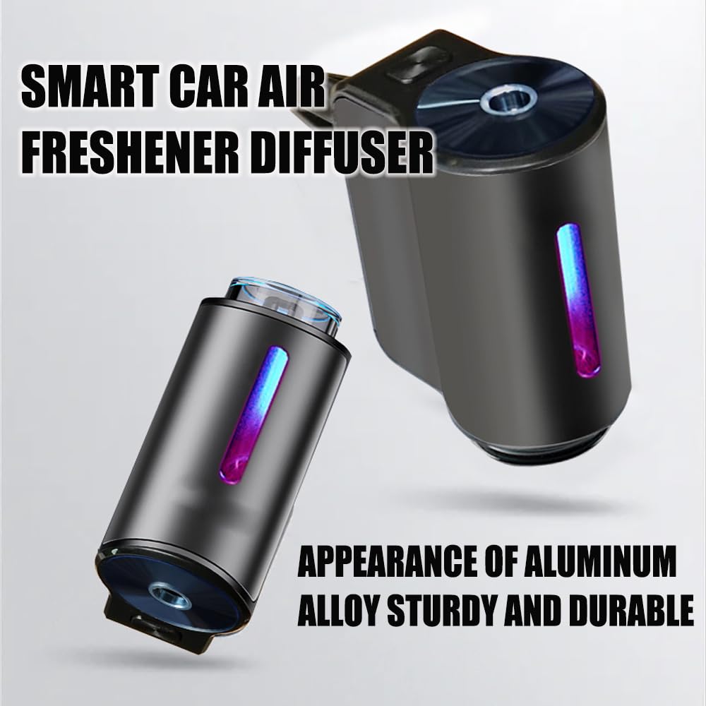 2025 New Smart Car Air Freshener with Three Adjustable,Portable Smart Car Air Freshener,Smart Cars Fresheners Rechargeable Suitable for Automobile,Office and Bedroom (1pcs Oils + Diffuser)