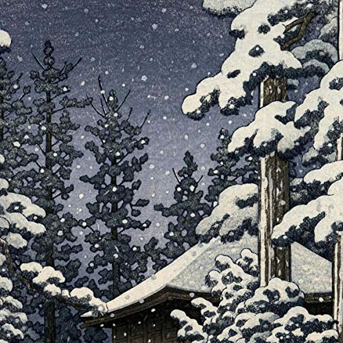 Amazon.co.jp: 川瀬巴水 版画 平泉金色堂（絶筆） 昭和三十二年