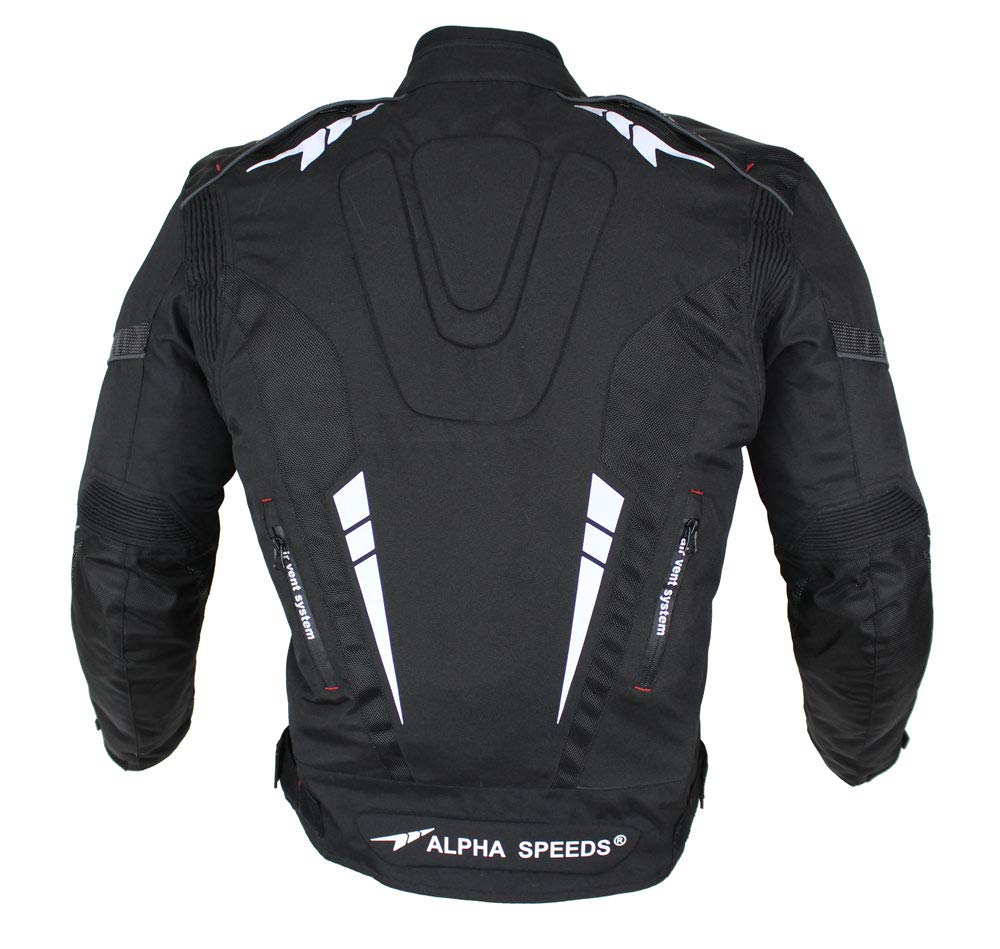 EURO STARS Motorradjacke Herren Textil Jacke mit Protektoren, Wasserabweisend, Winddicht, Biker Custom, Touring, Quad, Sport und Freizeit Jacke Schwarz