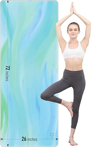 Sportneer Yoga Mat - 72 x 26 x 4mm Thick Extra Long and Wide Non Slip Exercise & Fitness Mat for for All Types of Yoga, Pilates & Floor Workouts,