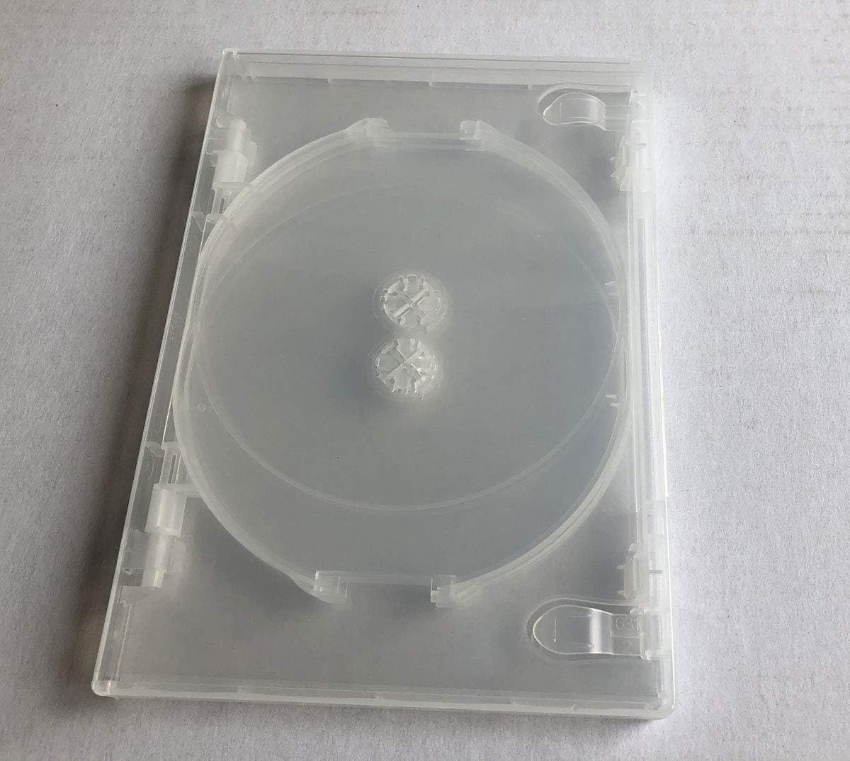 4 Pk Viva New 14mm DVD Case Super Clear Solid Quad 4 Discs Holder with Flaps