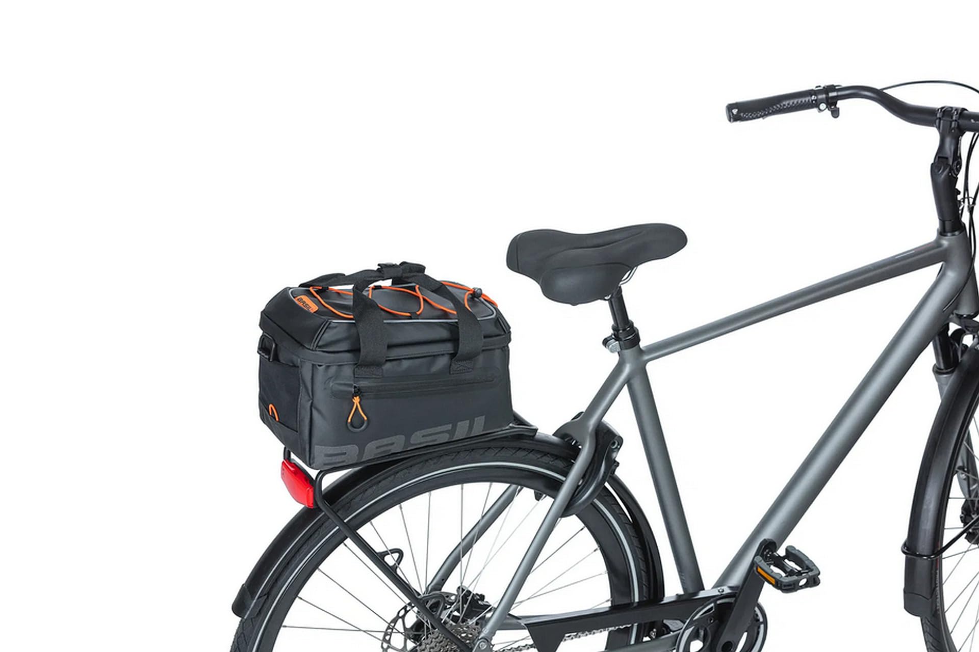 Basil Miles Gepäckträgertasche - MIK inkl. - Wasserdicht - 7L - Schwarz/Orange