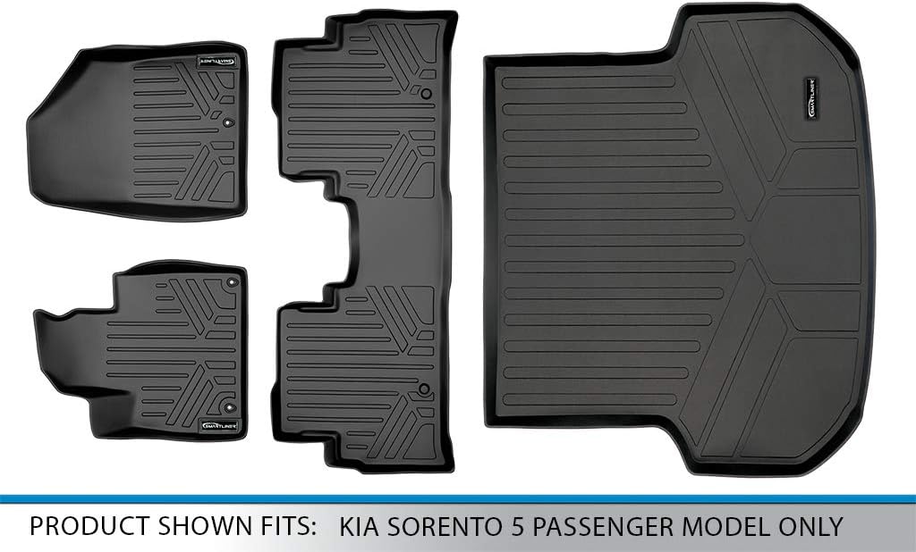 SMARTLINER Custom Fit Floor Mats 2 Rows and Cargo Liner Set for 2016-2020 Kia Sorento - Image 6
