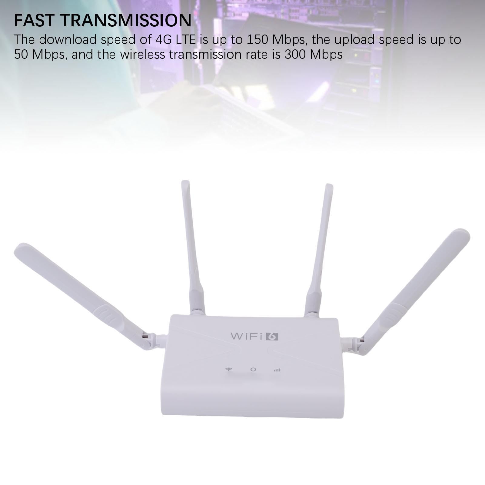 Bewinner Router 4G, Bezprzewodowy Hotspot LTE WiFi6 CPE, Router 2,4G 300