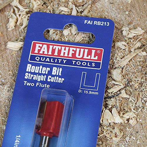 Faithfull FAIRB213 Router Bit TC Two Flute 1/4in 15.9mm, 15.9Mm X 19Mm - Image 3