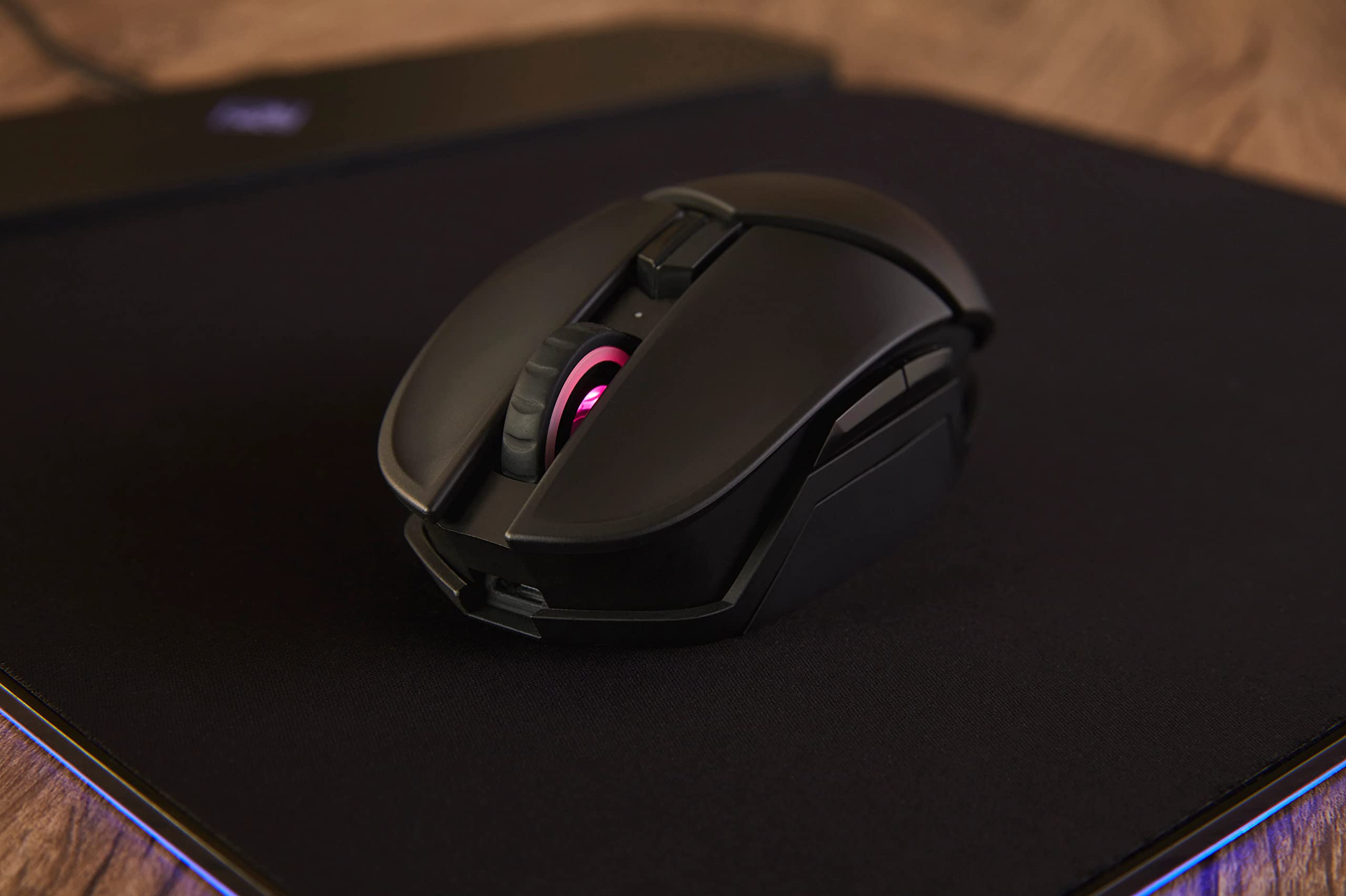 HP Photon Omen Ratón Inalámbrico Gaming - (100-16000 PPP, 11 Botones Programables, Batería Carga QI - Duración hasta 50 Horas, RGB LED, Windows 10 y Superior; MacOS 10.11 o Posterior), Color Negro