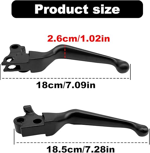 Miniatura 2 de Palanca de embrague de freno negra, palancas de mano para motocicleta compatibles con Harley Sportster 883 1200 Dyna Touring Road King Heritage