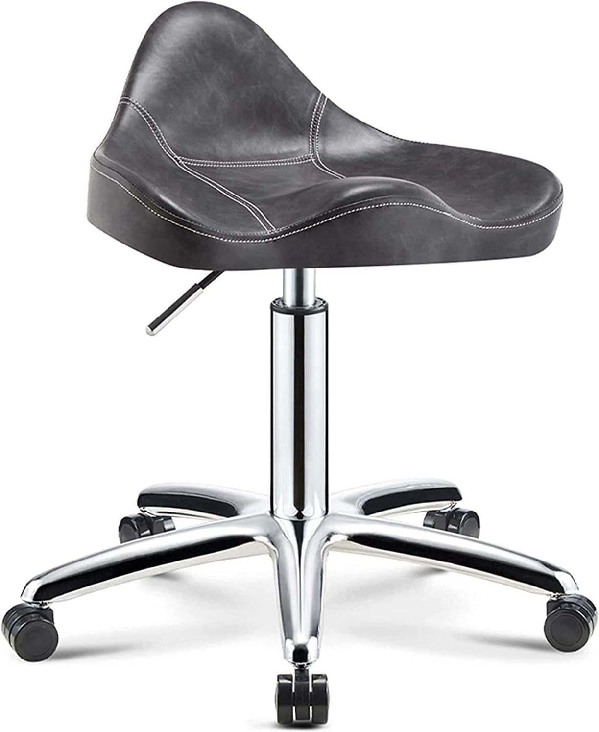 Stool with Wheels Rolling Stools with Wheels Rolling Heavy Duty Hydraulic for Shop Guitar Lab Tattoo Workbench Medical Adjustable Swivel Stool Chair (Grey)