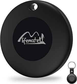 Bluetooth Tracking Tag with Leather Keychain, MFi Certified Key Finder Locator, Luggage Tracker, Works with Find My App iOS Only, Item Finder for Car Keys, Bags, Backpacks, 1-Pack