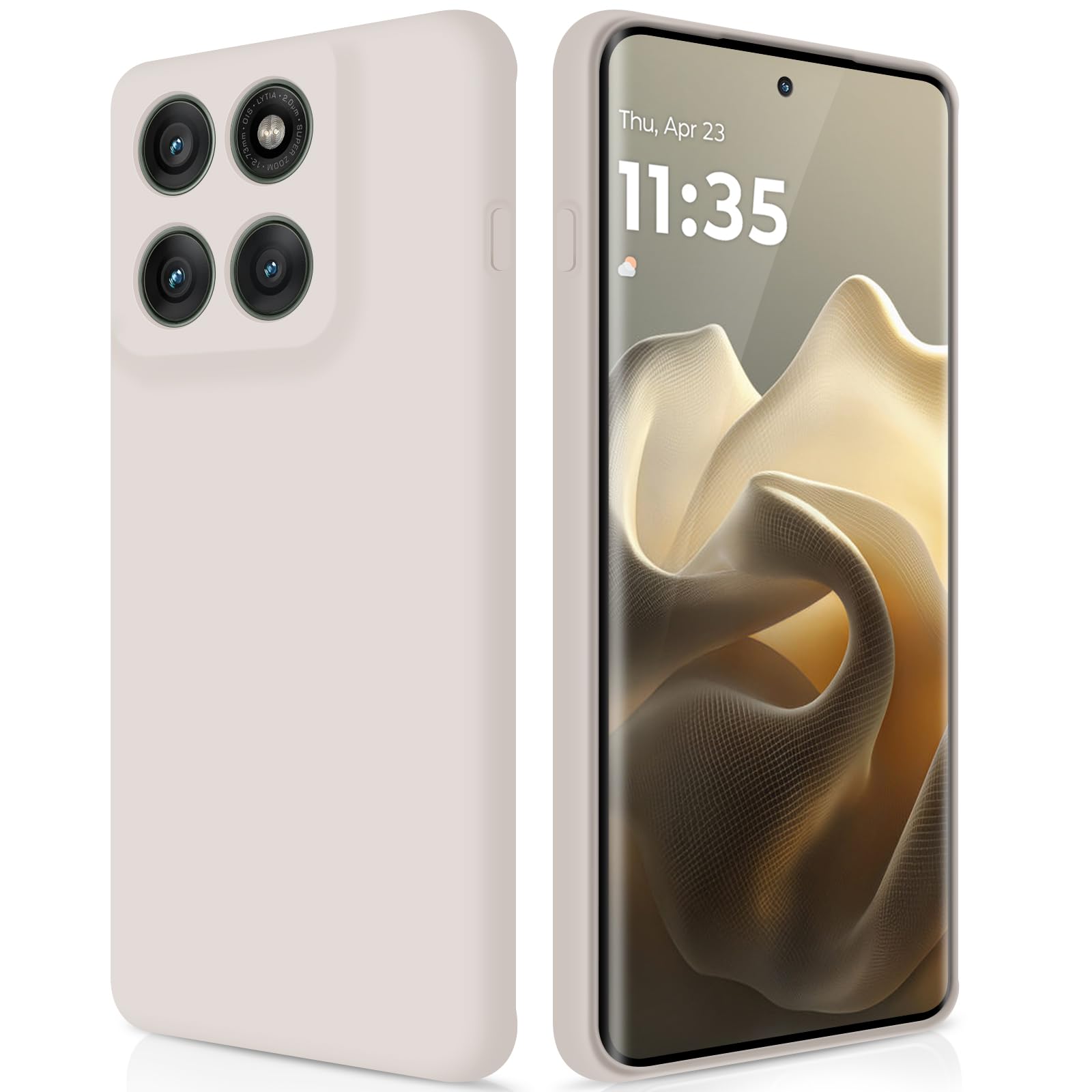 GiiYoon Hülle Kompatibel mit Motorola Edge 60 Pro, Hochwertiges Liquid Silicone Case, Rundumschutz Handyhülle, Kratzfestes Weiches Mikrofaserfutter- Weiß