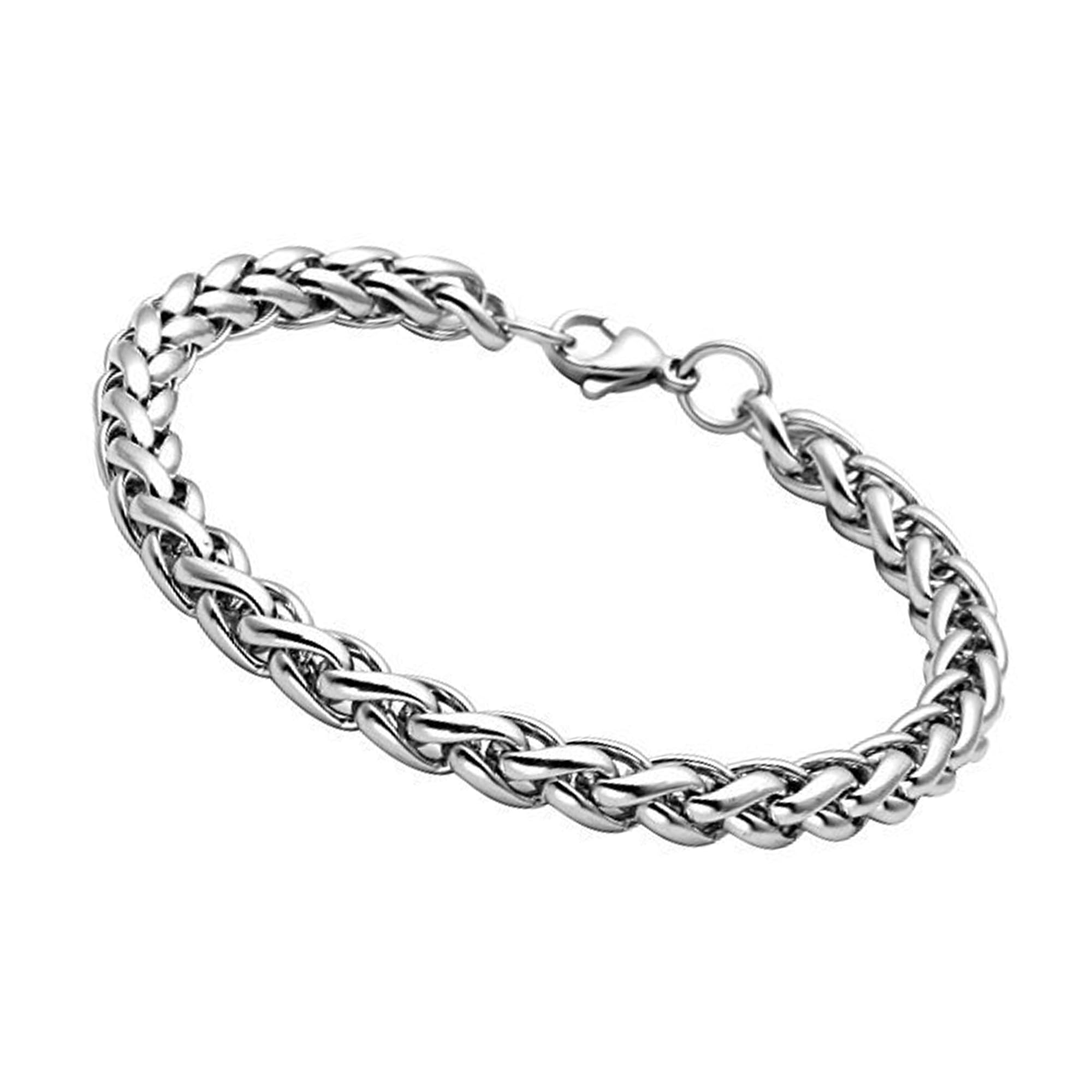 Stylish Silver Bracelet For Men Stainless Steel Silver Chain Bracelets For Men Boys Mens Wristwear Bracelets Jewellery