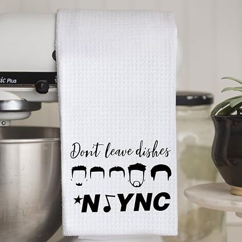 Miniatura 5 de WCGXKO Divertida decoración de cocina, toallas de cocina, toalla de cocina con texto en inglés "Don't Leave Dishes" (Don't Leave Plates)