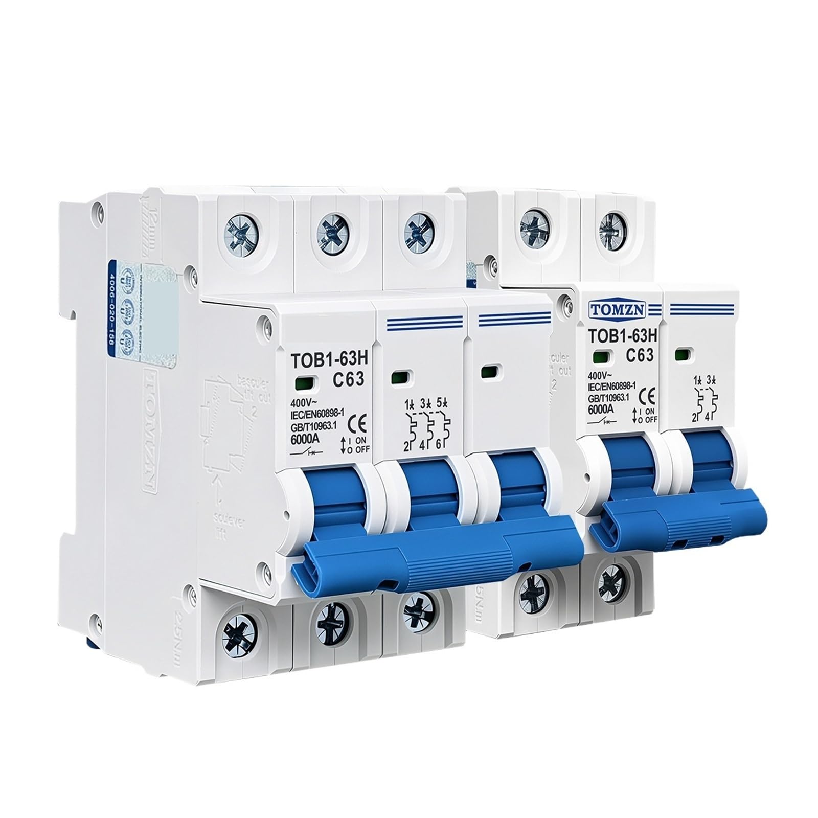 AC B1-63H krzywa C 230/400 V ~ 50/60 Hz wyłącznik automatyczny 1P 2P 3P 4P 3A 6A 10A 16A 20A 25A 32A 40A 50A 63A