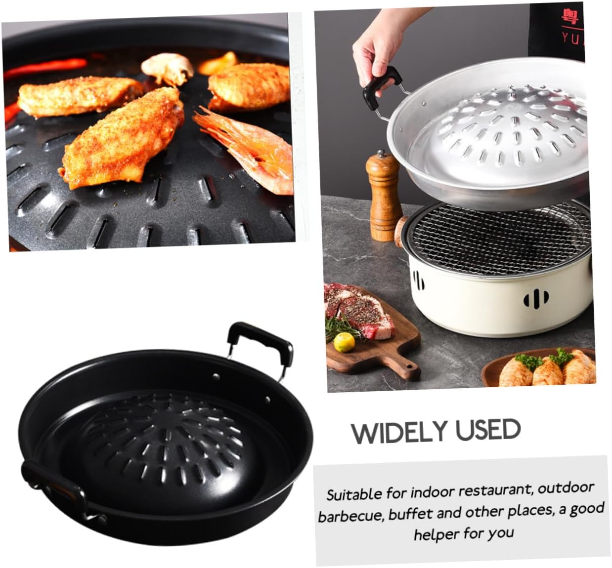 Multifunctional Indoor Barbecue Iron Grill Tray with Even Heating for Meat and Dishes Portable Camping Grill Rack for Picnic