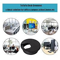 Vista 4 de TuTuYa 10 piezas de pasacables de escritorio, pasacables de escritorio de 1-3/8 pulgadas (35 mm) con sierra de agujero, ideal para cables de mesa