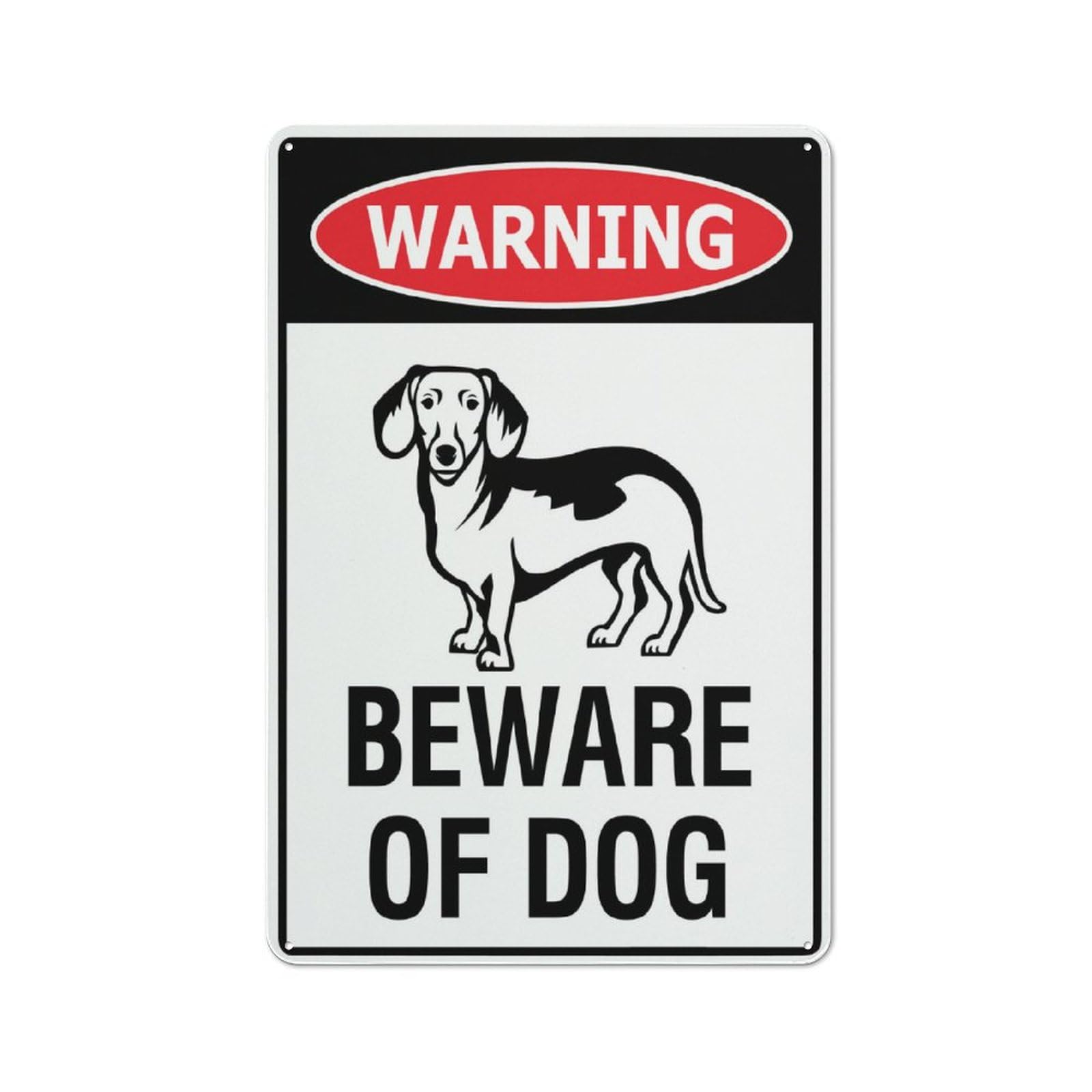 Warning Beware Of Dog Miniature Dachshund Sign Outdoor Signs Aluminum 12X8 Inch Uv Ink Printed For House And Business