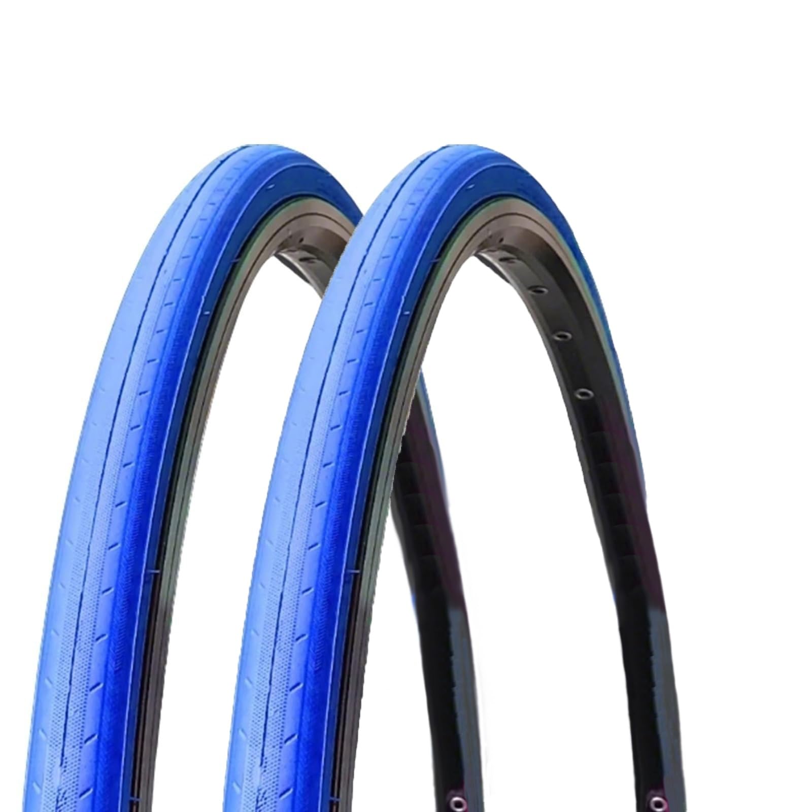 2PC 700x23C Vibrant Colored Bicycle Tires 8 Colors 700/23C Wear Resistant 700 23 C for Road City Bike(Blue,Tire)