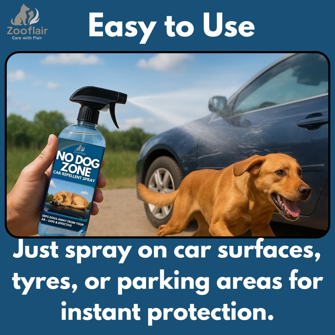 No Dog Zone Car Repellent Spray 500 ml | Pet Safe, Non-Toxic Deterrent for Vehicle Urine Marking & Scratching | Effective Indoor & Outdoor Training Aid | Protect You car and car Covers (1000 ML) 1