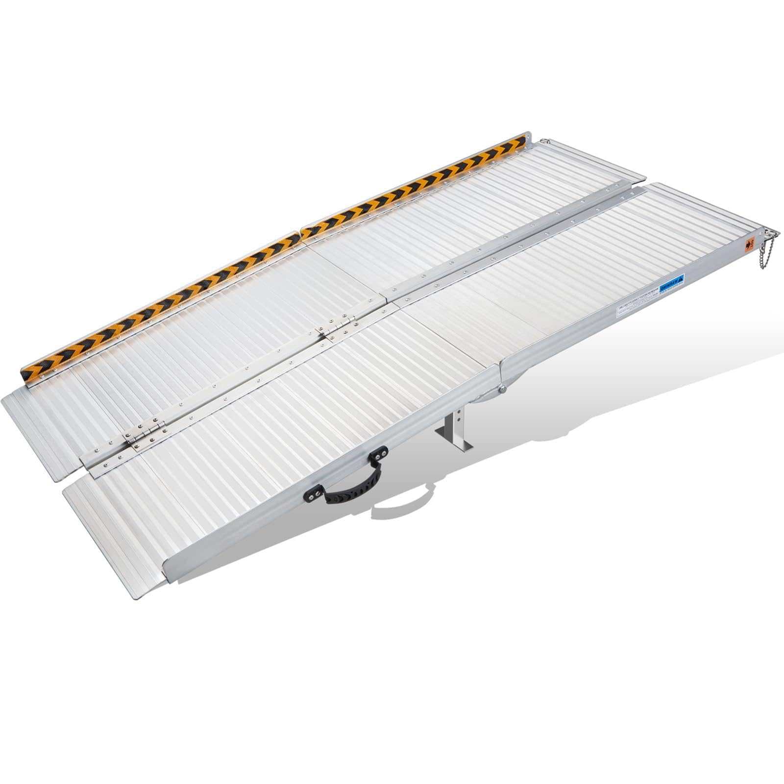 Rampas para Silla de Ruedas, gardhom Rampas de Carga Portátiles Plegables Antideslizantes Rampa Silla de Ruedas para Umbrales 183CM Carga de 362kg