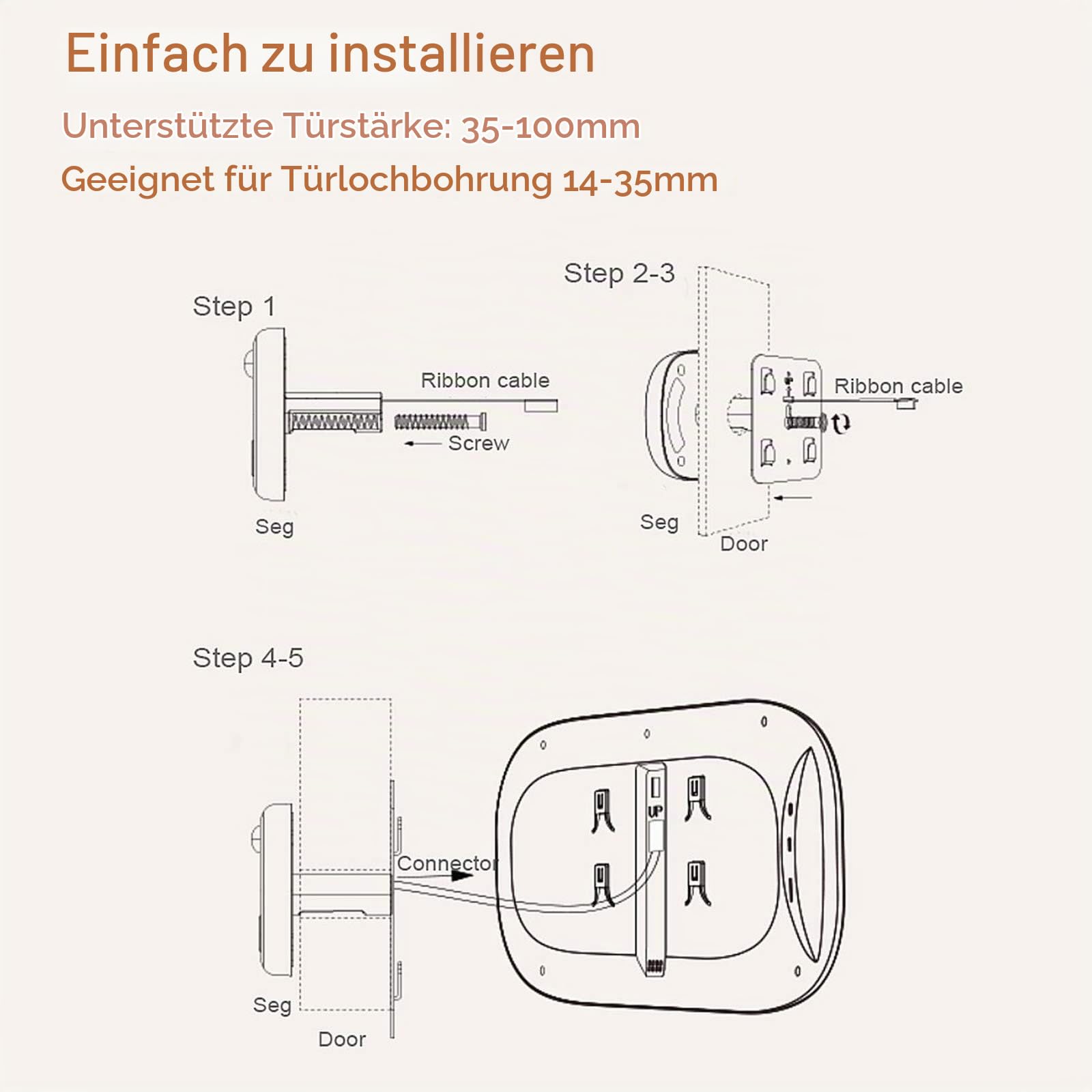 Digital Door Viewer Guckloch Türkamera Türklingel 2,8-Zoll-LCD-Bildschirm Nachtsicht-Fotoshooting Digitale Türüberwachung für die Sicherheit zu Hause