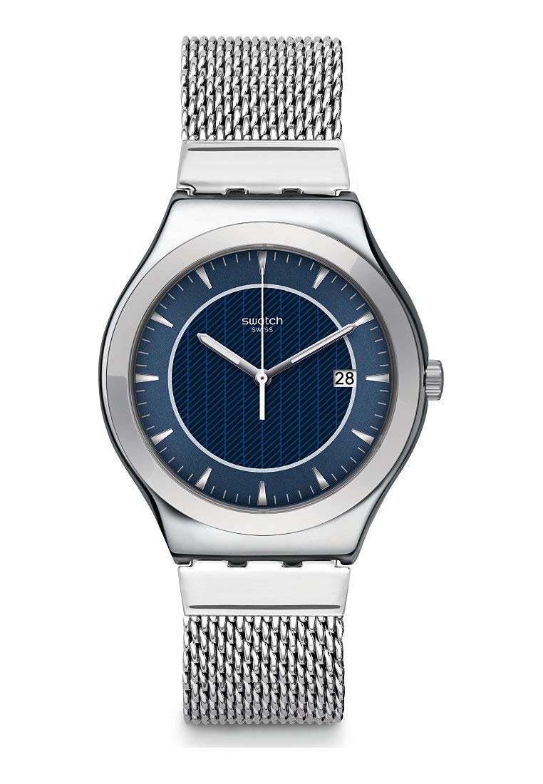 Swatch YWS449MB - Reloj analógico de Cuarzo con Correa de Acero Inoxidable para Hombre