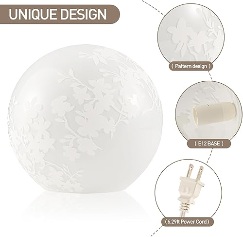 Miniatura 6 de Lámpara de mesa 8 pulgadas flor blanca