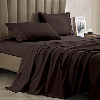 Premium 1800 Hotel Quality Wrinkle-Resistant 4-Piece Microfiber Sheet Set - Luxury Ultra Soft and Breathable Bedding 16 Inch Deep Pocket 4PC Sheet Set, California King, Brown
