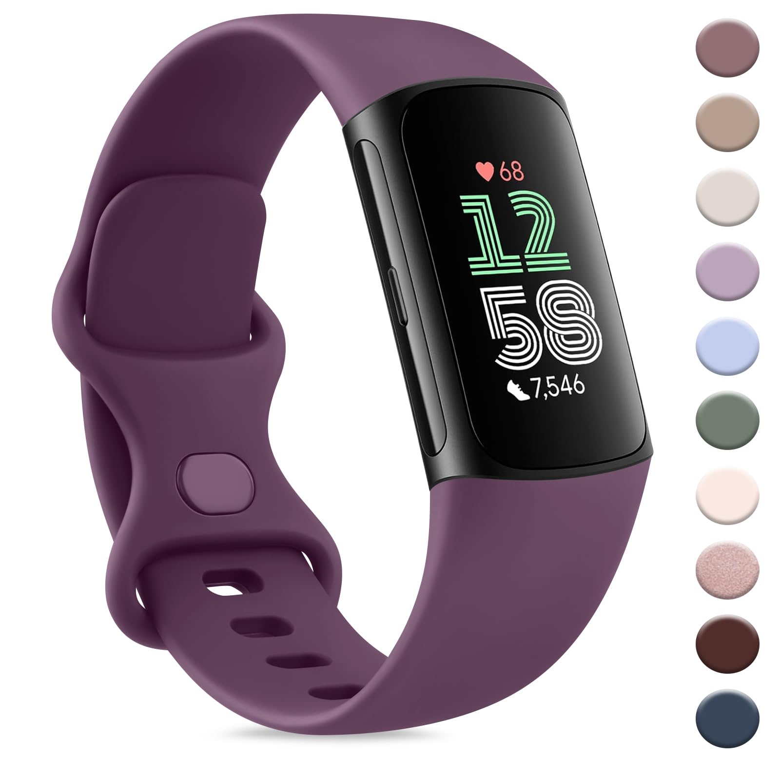 AK Sport Band Compatible with Fitbit Charge 6 Bands/Fitbit Charge 5 Bands Women Men, Classic Soft Replacement Straps Wristbands for Fitbit Charge 6/5 Advanced Fitness & Health Tracker-image-32