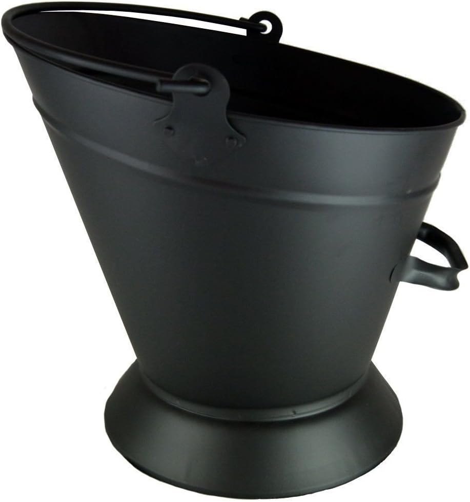 Srendi® Black Waterloo Bucket Heavy Duty Galvanised Metal Steel Black