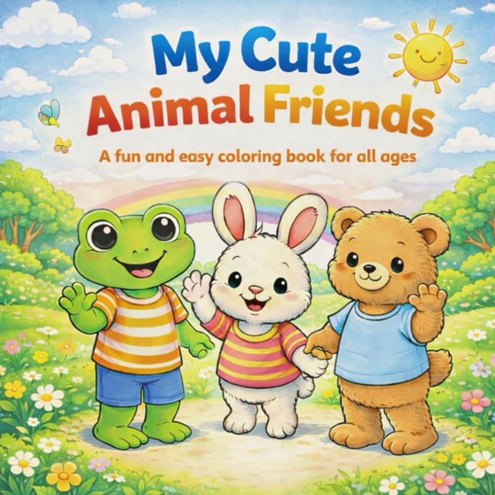 My Cute Animal Friends: A fun and easy coloring book for all ages
