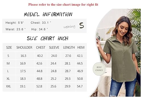 Karlywindow Womens Long Sleeve Button Down Cotton Linen Shirt Blouse Loose Fit Casual V-Neck Tops (White, Small) #TOP4