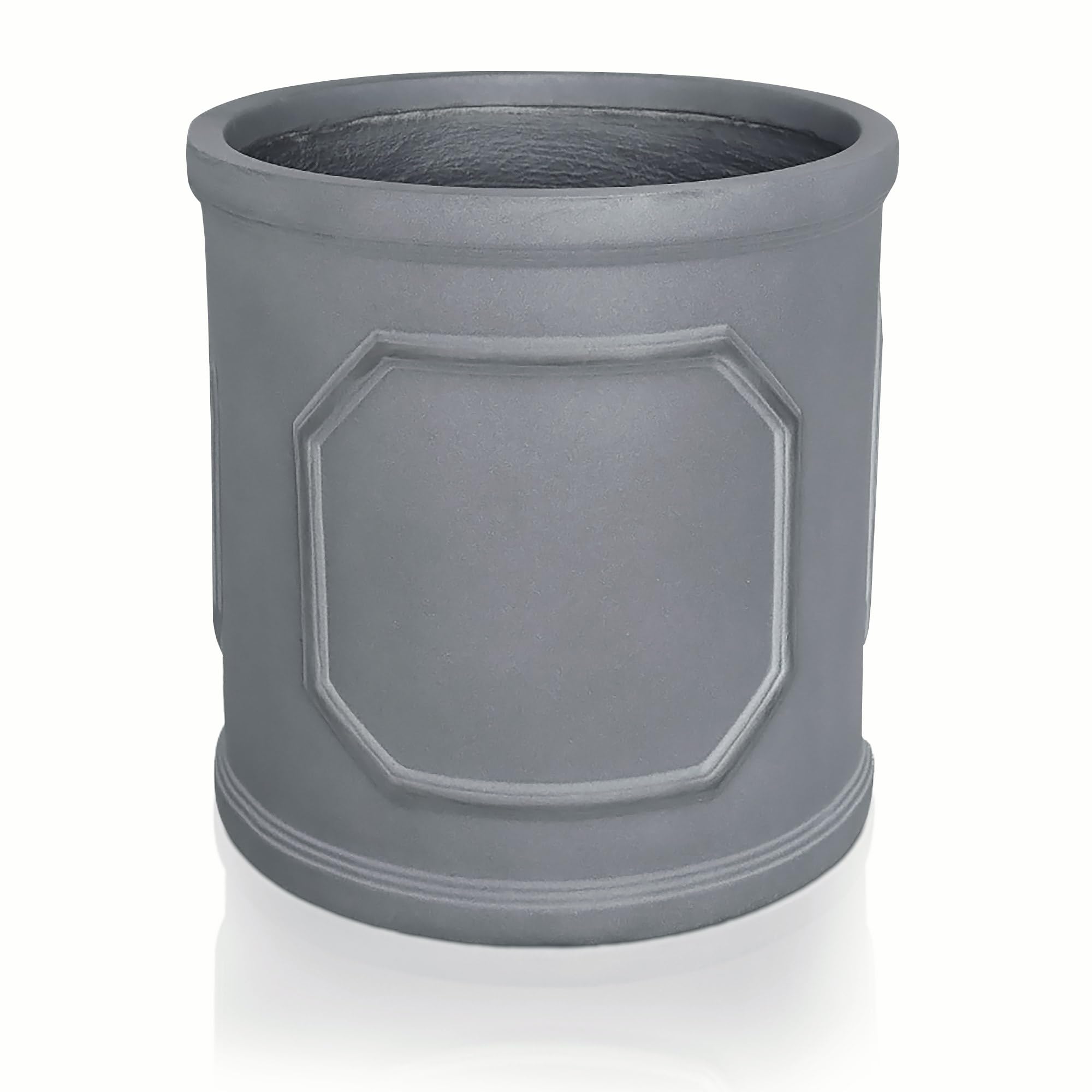 IDEALIST 30cm Plant Pot | Faux Lead Grey Reinforced Stone Chelsea Garden Planter with Drainage Holes D30 H30 cm, with Inner Top D26 cm, 15 litres