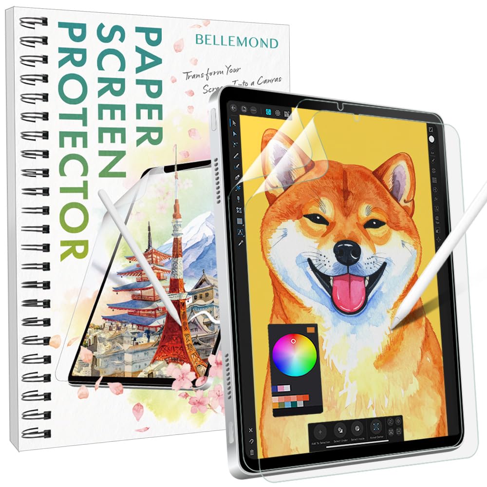 BELLEMOND | Kent Paper Screen Protector for iPad Mini 8.3” (A17 Pro, 2024 / 6th Gen, 2021) | Smooth Surface PET Film for Sketching & Note-Taking | Made in Japan | 2 Set