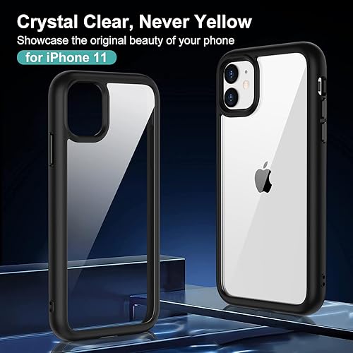 Miniatura 2 de RubCase Funda transparente para iPhone 11, con 2 protectores de pantalla + 2 protectores de lente de cámara de vidrio templado, no se pone