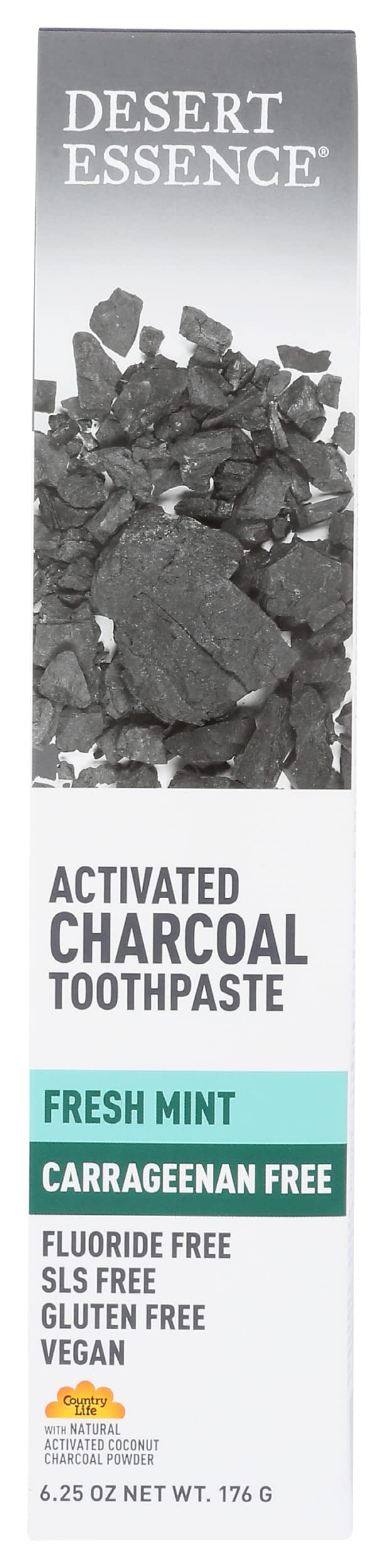 Desert Essence Activated Charcoal Toothpaste Fresh Mint 6 25 oz Pack of 3