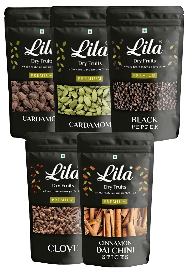 LDF Black Pepper| Black Cardamom| Green Cardamom| Cloves and Cinnamon Sticks,(50GM Each) (Combo of 5) (Kali MIRCHI+ BADI ELAICHI + Hari ELAICHI+ LAUNG+ DALCHINI) (B08NW6V5BN) Amazon Price History, Amazon Price Tracker