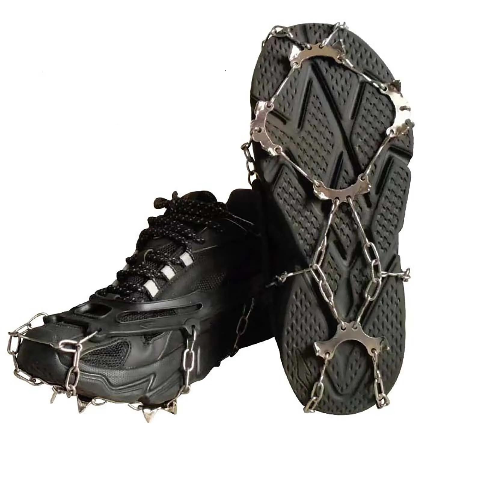 Grödel Teeth Steel Ice Gripper Spike for Shoes Anti Slip Climbing Hiking Snow Spikes Crampons Cleats Grips Boots Cover für Winterwanderungen