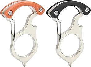 qingmeng Selbstverteidigung Schlagring, 2 Stück Multifunktionaler Flaschenöffner Schlüsselanhänger, Schlagringe Selbstverteidigung Waffen Schlüsselanhänger Tragbarer Self Defense Ring für Outdoor Camp